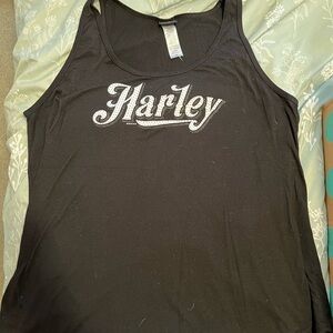 OBX Harley-Davidson Black Women's Tank with White Script Logo